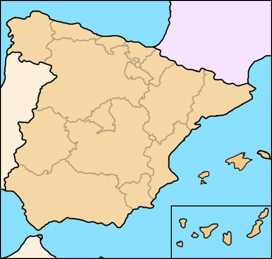 Mapa regionů Španělsko
